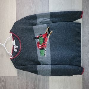 Good Lad Gray Festive Dinosaur Sweater
